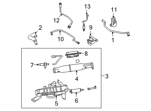 2008 Lincoln Navigator Emission Components Canister Diagram for 5L1Z-9D653-AA