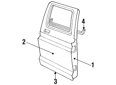 1995 Ford F-350 Rear Door & Components, Exterior Trim Belt Weatherstrip Diagram for F4TZ-3525597-A