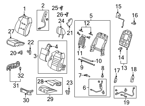 2013 Acura MDX Passenger Seat Components Cover, R. FR. Seat-Back OPDS Diagram for 81166-TE0-A01