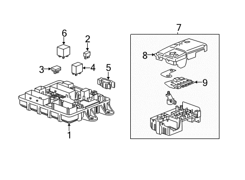 2015 Chevrolet Corvette Fuse & Relay Fuse & Relay Box Diagram for 23180898