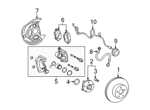 2006 Lexus GS300 Front Brakes Hose, Flexible Diagram for 90947-02D89