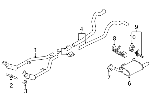 2014 Ford Mustang Exhaust Components Hanger Diagram for DR3Z-5277-A