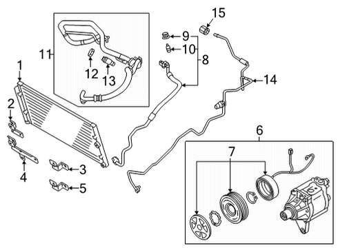 2022 Toyota GR86 A/C Condenser, Compressor & Lines Suction Hose Valve Diagram for SU003-07345