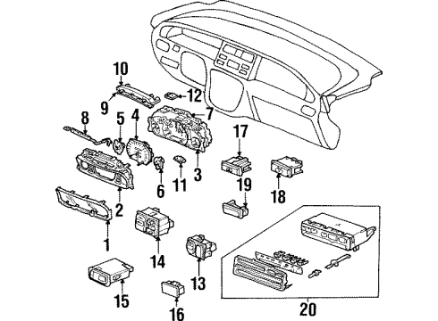 1996 Honda Odyssey A/C & Heater Control Units Motor Assembly, Fresh/Recirculating Diagram for 79350-SV4-A01