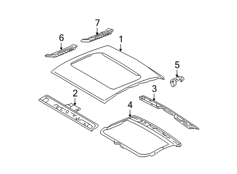 2003 Hyundai Tiburon Roof & Components Bracket-Sunroof Side Mounting, RH Diagram for 67181-2C050