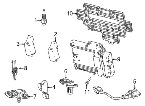 2021 Ram 1500 Ignition System Glow Plug Diagram for 68490011AA