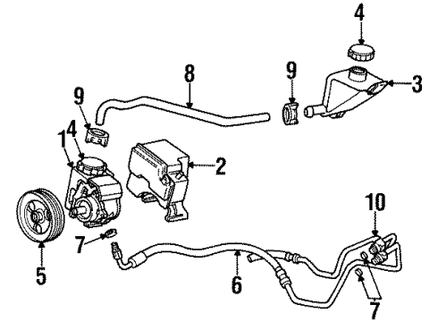 1999 Buick Riviera P/S Pump & Hoses, Steering Gear & Linkage Hose Asm-P/S Gear Inlet Diagram for 25739393