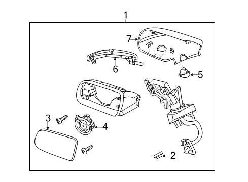 2016 Lincoln MKT Outside Mirrors Mirror Assembly Diagram for AE9Z-17683-CAPTM