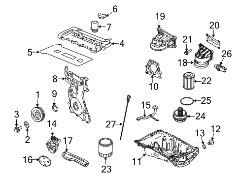 2010 Mercury Mariner Senders Oil Filler Tube Diagram for 5M6Z-6763-AA