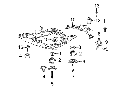 2013 Acura TSX Suspension Mounting - Front Bolt, Flange (12X40) Diagram for 90167-TA0-A00