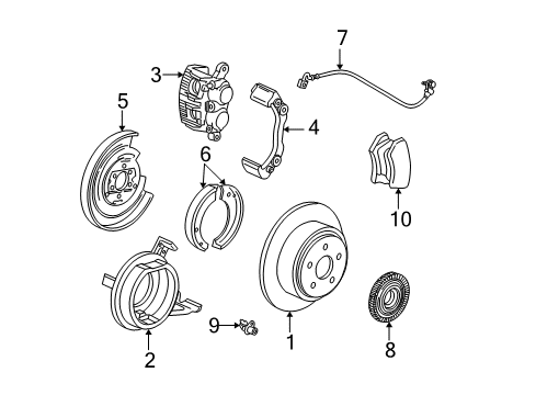 1998 Ford F-150 Rear Brakes Anchor Plate Diagram for F75Z-2B582-AA
