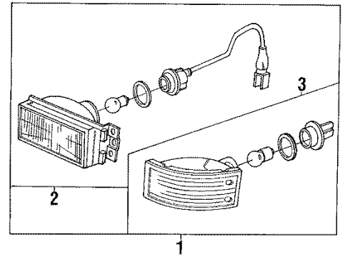 1989 Acura Integra Park & Signal Lamps Light Unit, Right Front Turn Signal Diagram for 33301-SD2-013
