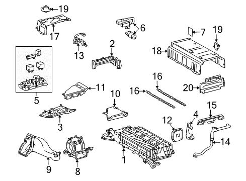2011 Toyota Prius Battery Shield Sub-Assembly, Hv Diagram for G920Q-47010