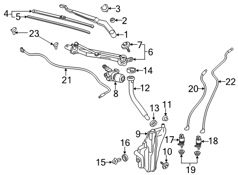 2016 Buick Envision Wiper & Washer Components Front Motor Diagram for 23445035