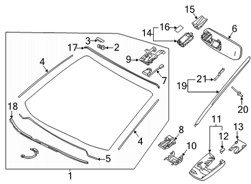2021 Toyota Highlander Parking Aid Park Sensor Diagram for 89341-06070-A3