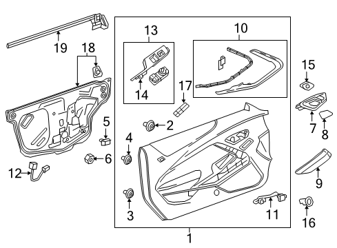 2021 Chevrolet Camaro Door LATCH ASM-FRT S/D Diagram for 13510954