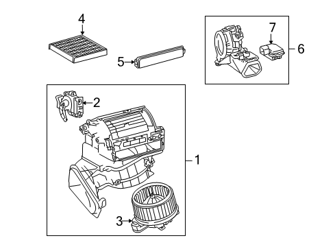 2011 Lexus HS250h Blower Motor & Fan Motor Sub-Assy, Blower Diagram for 87103-75021