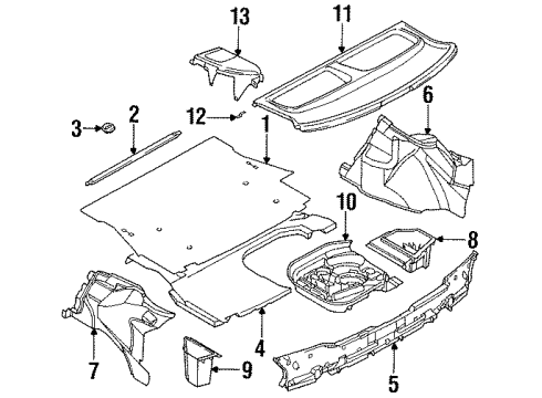 1997 BMW 318ti Interior Trim - Rear Body Support Car Tools Diagram for 71121182662
