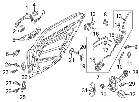 2020 Genesis G90 Rear Door Plug Diagram for 1731530000