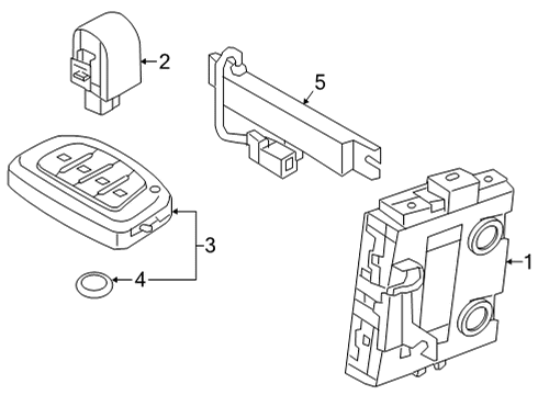2022 Hyundai Ioniq 5 Keyless Entry Components Antenna Assy-Smartke Diagram for 95460CN100