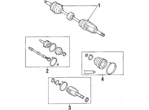1990 Toyota Corolla Axle Shaft - Front CV Joints Diagram for 43470-39087