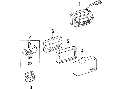 1997 Jeep Cherokee Fog Lamps Lens-Fog Lamp Diagram for 4638841