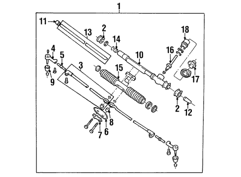 1988 Pontiac Sunbird P/S Pump & Hoses, Steering Gear & Linkage Insulator, Steering Gear Diagram for 7847007