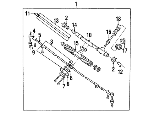 1988 Pontiac Sunbird P/S Pump & Hoses, Steering Gear & Linkage Bushing-Boot Retaining Diagram for 7849958
