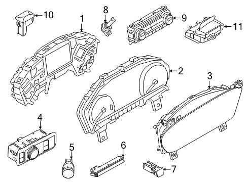 2021 Ford Escape Instruments & Gauges Hazard Switch Diagram for JX7Z-13350-A