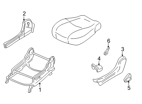 2004 Hyundai Elantra Tracks & Components Cover-Front Seat Mounting Rear Inner Diagram for 88567-2D000-OH