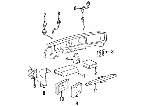1997 Buick LeSabre Automatic Temperature Controls Headlight Automatic Control Module Assembly Diagram for 25642556