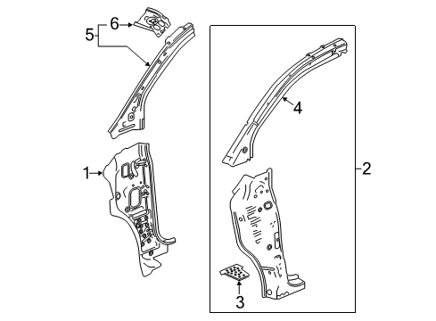 2015 Buick Encore Hinge Pillar Upper Extension Diagram for 25980595