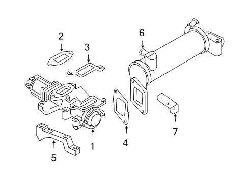 2008 Chevrolet Express 3500 Emission Components EGR Cooler Diagram for 98034354