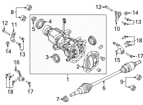 2012 Lincoln MKT Axle Components - Rear Front Bracket Diagram for 8G1Z-4K360-B