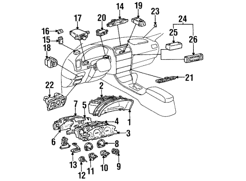 1997 Lexus LS400 Traction Control Components Gauge Sub-Assy, Water Temperature Receiver Diagram for 83244-50130