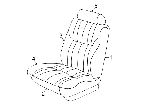 2002 Dodge Intrepid Front Seat Components Front Seat Cushion Diagram for UF891DVAA