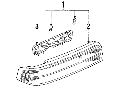 1993 Nissan 240SX Combination Lamps Lens-Combination Lamp RH Diagram for B6554-35F00