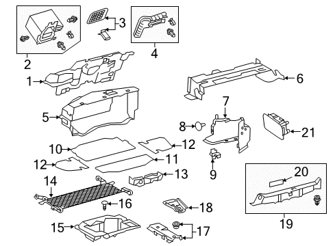 2019 Lexus LS500h Interior Trim - Rear Body Lamp Assembly, Luggage Compartment Diagram for 81330-11010