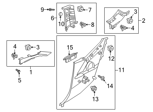 2021 Hyundai Veloster Interior Trim - Quarter Panels Trim Assembly-Ctr Pillar UPR LH Diagram for 85830-J3010-NNB