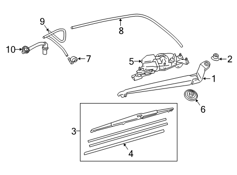 2021 Lexus RX450h Wipers Hose, Water Diagram for 90068-33294