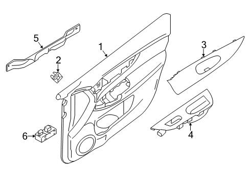 2020 Nissan Rogue Sport Rear Door Finisher-Pull Handle, LH Diagram for 82953-DF31A