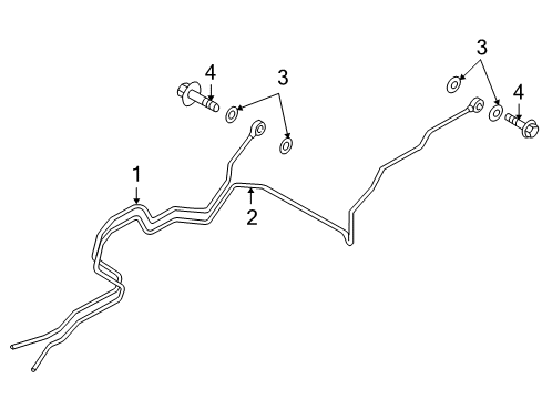 2002 Infiniti QX4 Trans Oil Cooler Tube Assy-Oil Cooler Diagram for 21621-4W000