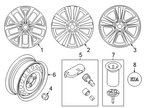 2015 Kia Sportage Wheels, Center Cap Wheel Assembly-Aluminum Diagram for 529103W610