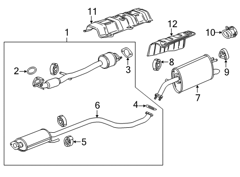 2015 Chevrolet Spark Exhaust Components Exhaust Muffler Assembly (W/ Tail Pipe) Diagram for 95225567