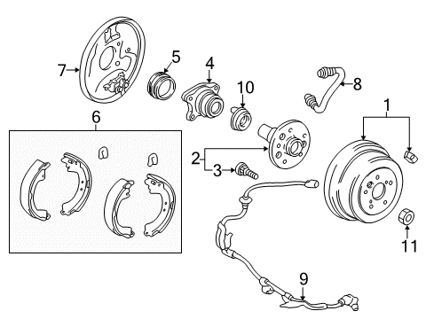 1997 Toyota RAV4 Rear Brakes Wheel Cylinder Diagram for 47550-42010