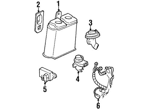 1995 Lincoln Mark VIII EGR System Tube Diagram for F4LZ-9D477-AB