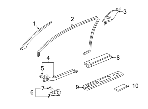 1998 Acura NSX Interior Trim - Pillars, Rocker & Floor Plate, Side Step Diagram for 84272-SL0-020