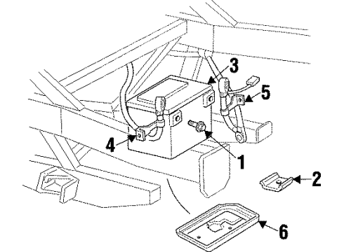 1997 Dodge Viper Battery Battery Positive Cable Diagram for 4763057AE