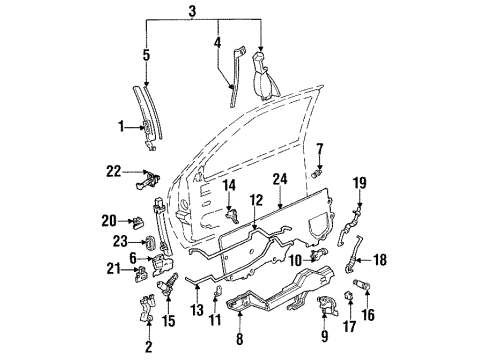 1991 Buick Regal Door & Components Front Door Lock Assembly Black Diagram for 16603890