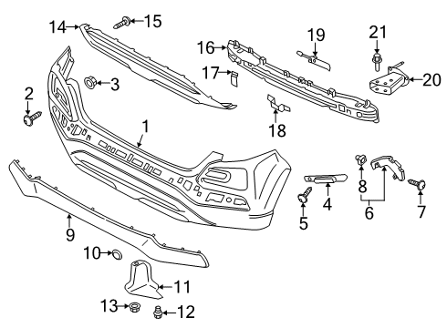 2021 Hyundai Kona Bumper & Components - Rear Skid Plate-Rear Bumper Diagram for 86671-J9000